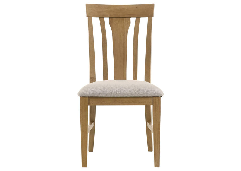 109460-S7 Hartville 7-piece Round Dining Table Set Natural Light Brown