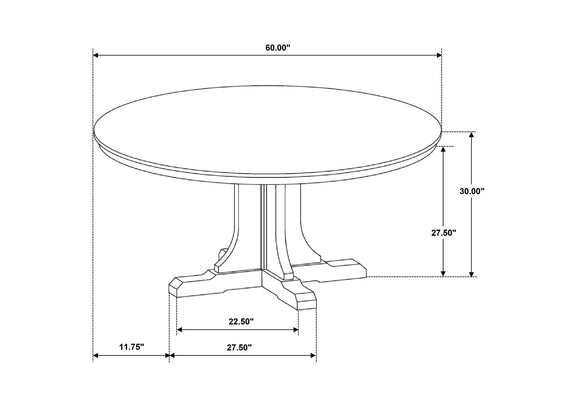 109460-S7 Hartville 7-piece Round Dining Table Set Natural Light Brown