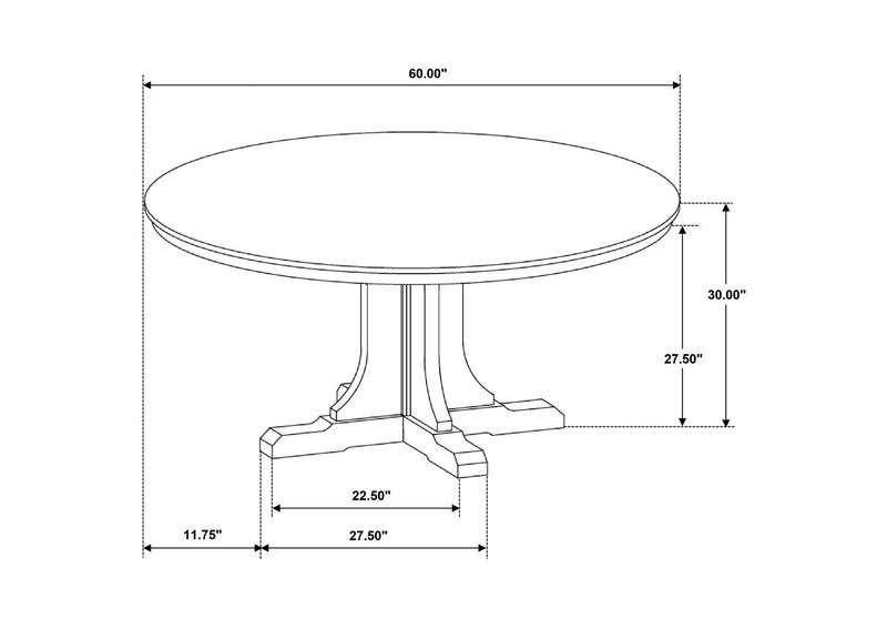 109460-S7 Hartville 7-piece Round Dining Table Set Natural Light Brown