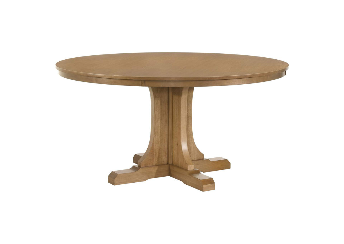 109460 Hartville 60-inch Round Dining Table Natural Light Brown
