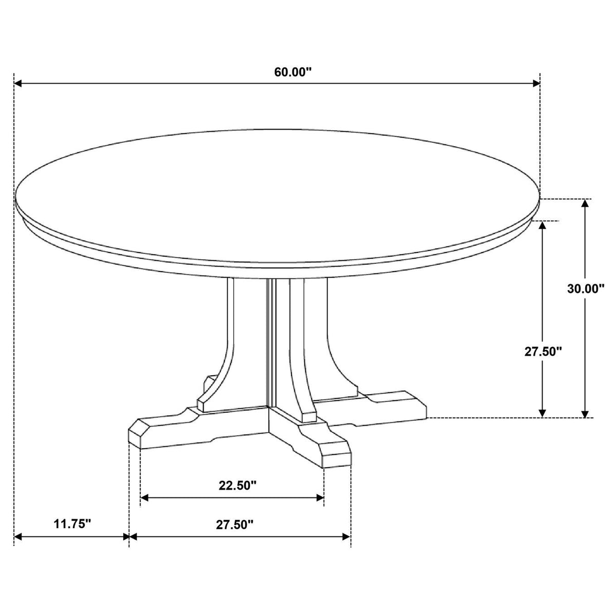 109460 Hartville 60-inch Round Dining Table Natural Light Brown