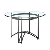 Tibet - Contemporary Round Glass Dining Table - Matte Black
