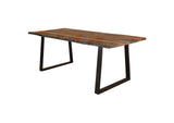 110181 Ditman 80-inch Live Edge Dining Table Grey Sheesham