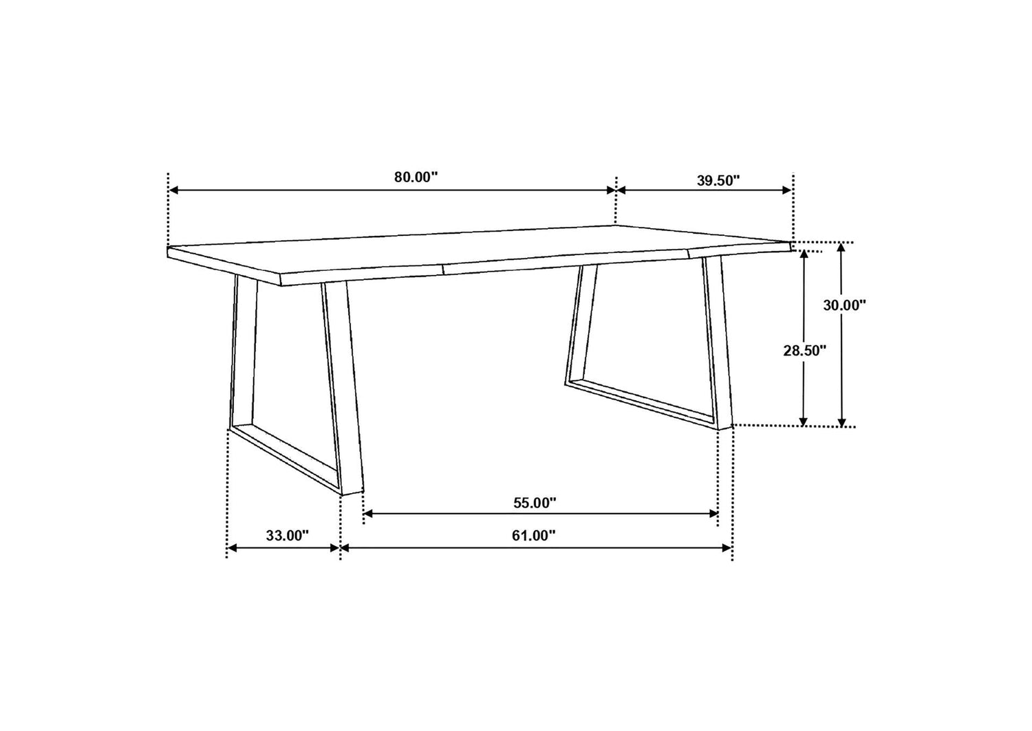 Ditman 80-inch Live Edge Dining Table Grey Sheesham