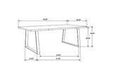 Ditman 80-inch Live Edge Dining Table Grey Sheesham