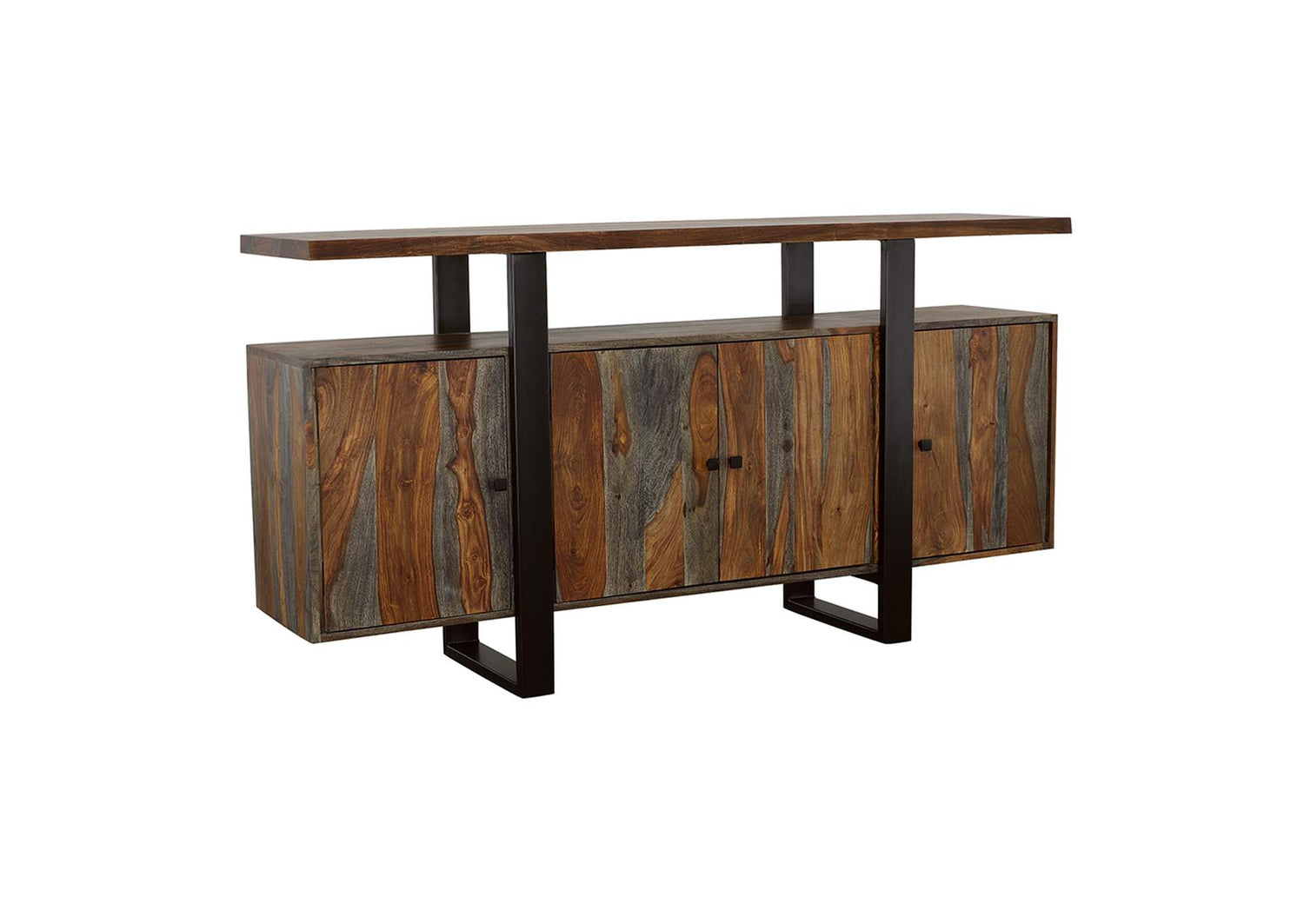 Ditman 4-door Solid Wood Sideboard Buffet Grey Sheesham