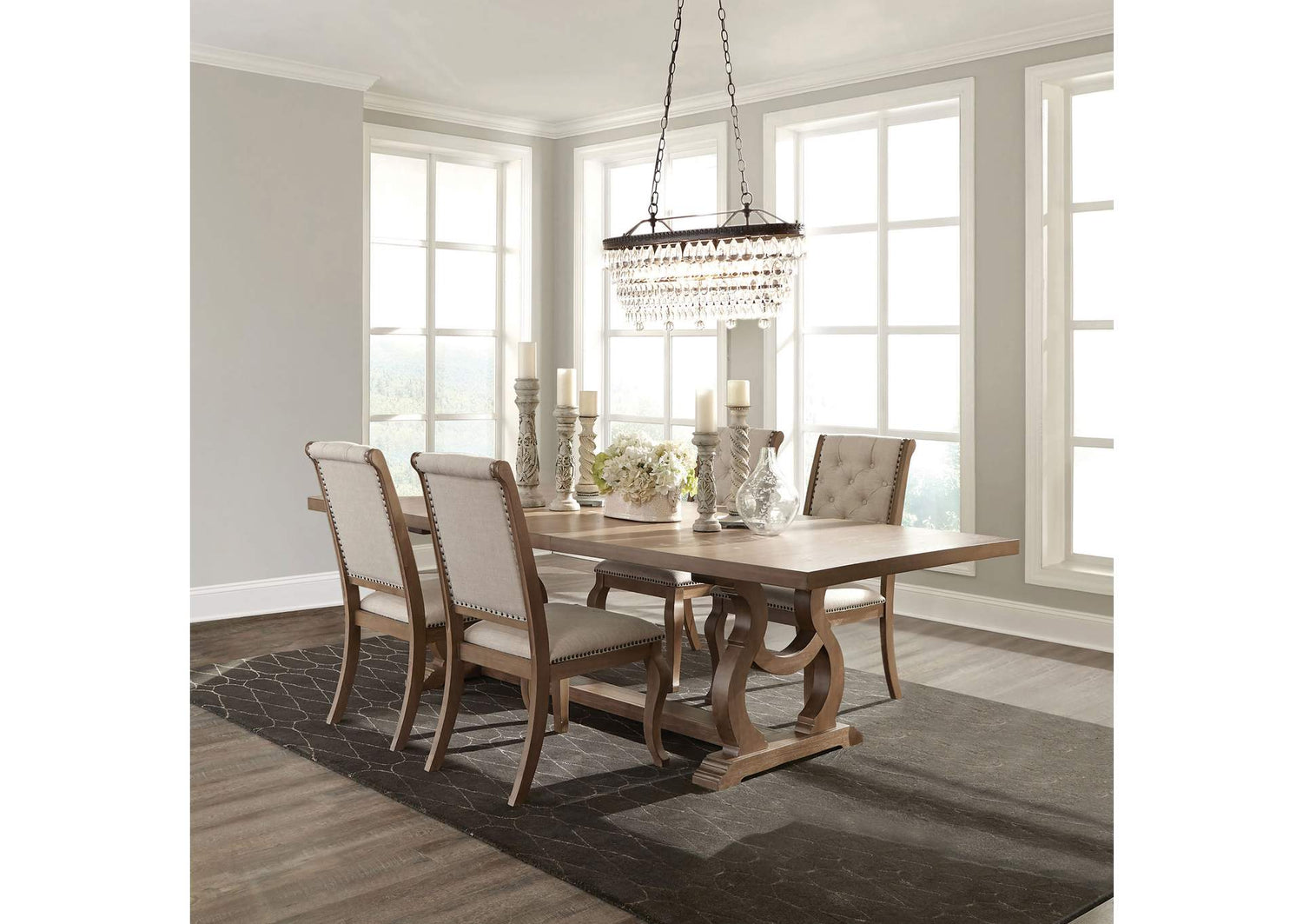 Brockway 5-piece Extension Leaf Dining Set Barley Brown