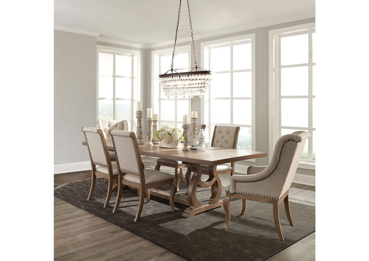 Brockway 7-piece Extension Leaf Dining Set Barley Brown