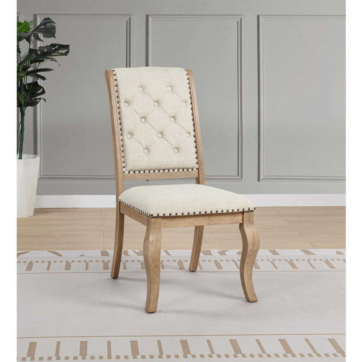 110292 Brockway Upholstered Dining Chair Barley Brown (Set of 2)
