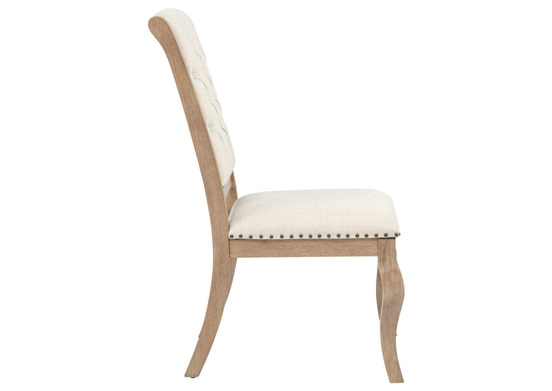 110292 Brockway Upholstered Dining Chair Barley Brown (Set of 2)
