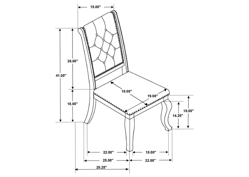 110292 Brockway Upholstered Dining Chair Barley Brown (Set of 2)