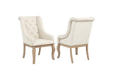 110293 Brockway Upholstered Arm Chair Barley Brown (Set of 2)