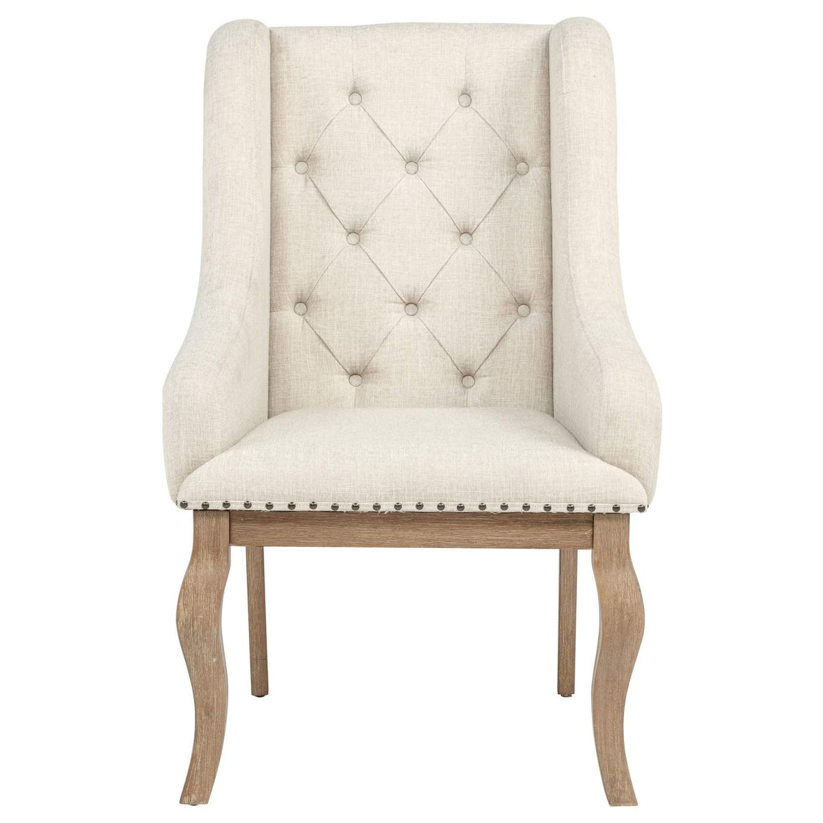 110293 Brockway Upholstered Arm Chair Barley Brown (Set of 2)