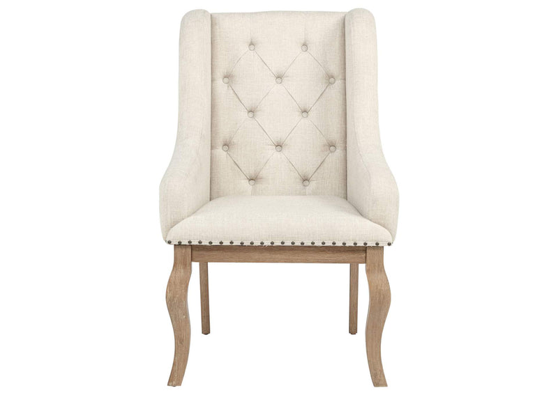 110293 Brockway Upholstered Arm Chair Barley Brown (Set of 2)