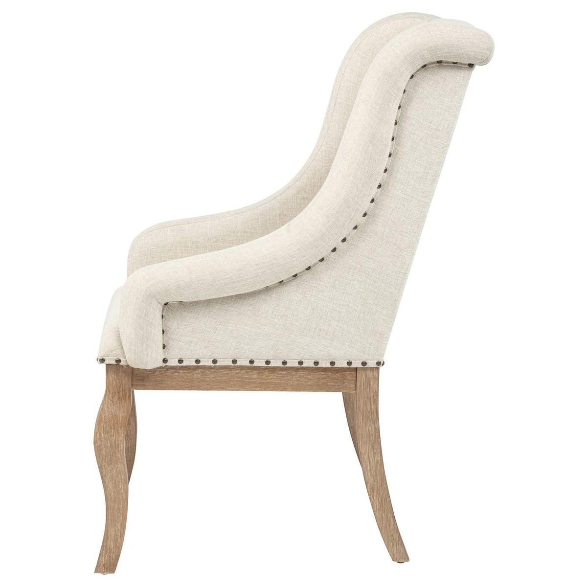 110293 Brockway Upholstered Arm Chair Barley Brown (Set of 2)