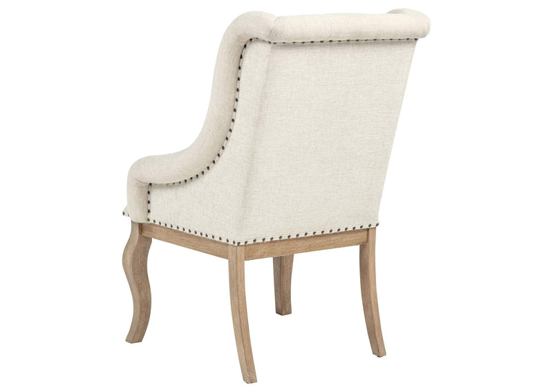 110293 Brockway Upholstered Arm Chair Barley Brown (Set of 2)