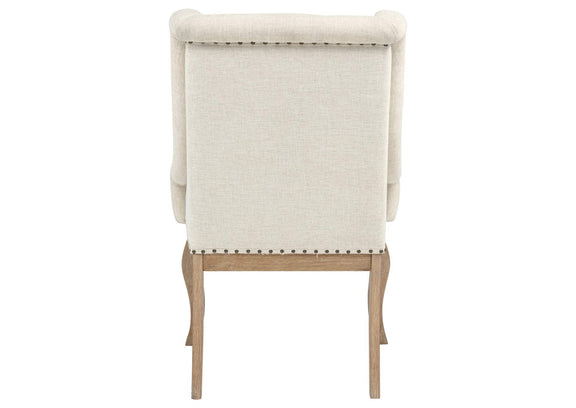 110293 Brockway Upholstered Arm Chair Barley Brown (Set of 2)