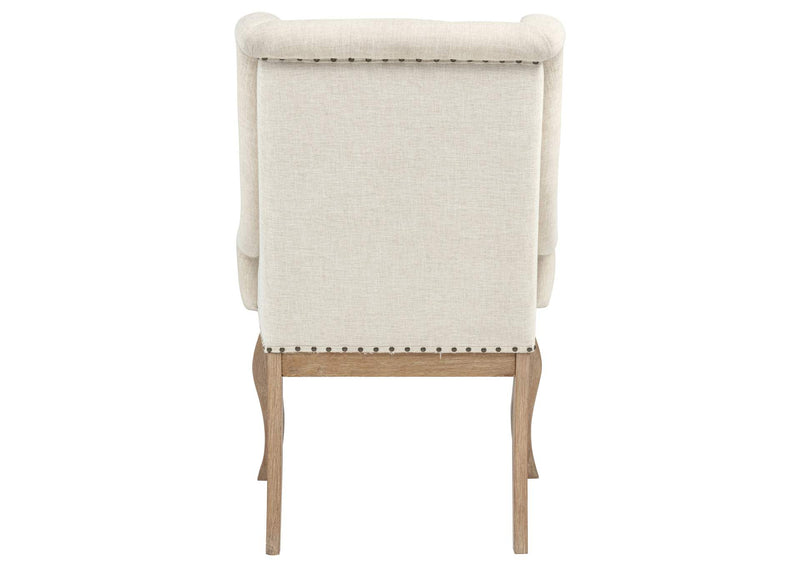 110293 Brockway Upholstered Arm Chair Barley Brown (Set of 2)