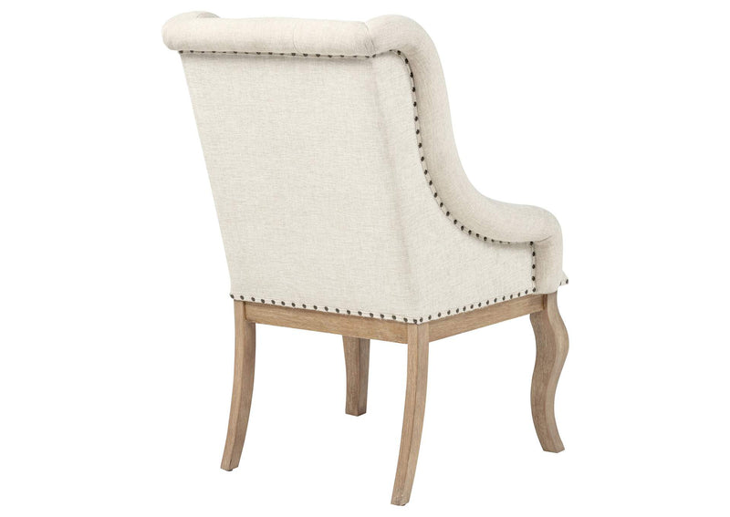 110293 Brockway Upholstered Arm Chair Barley Brown (Set of 2)