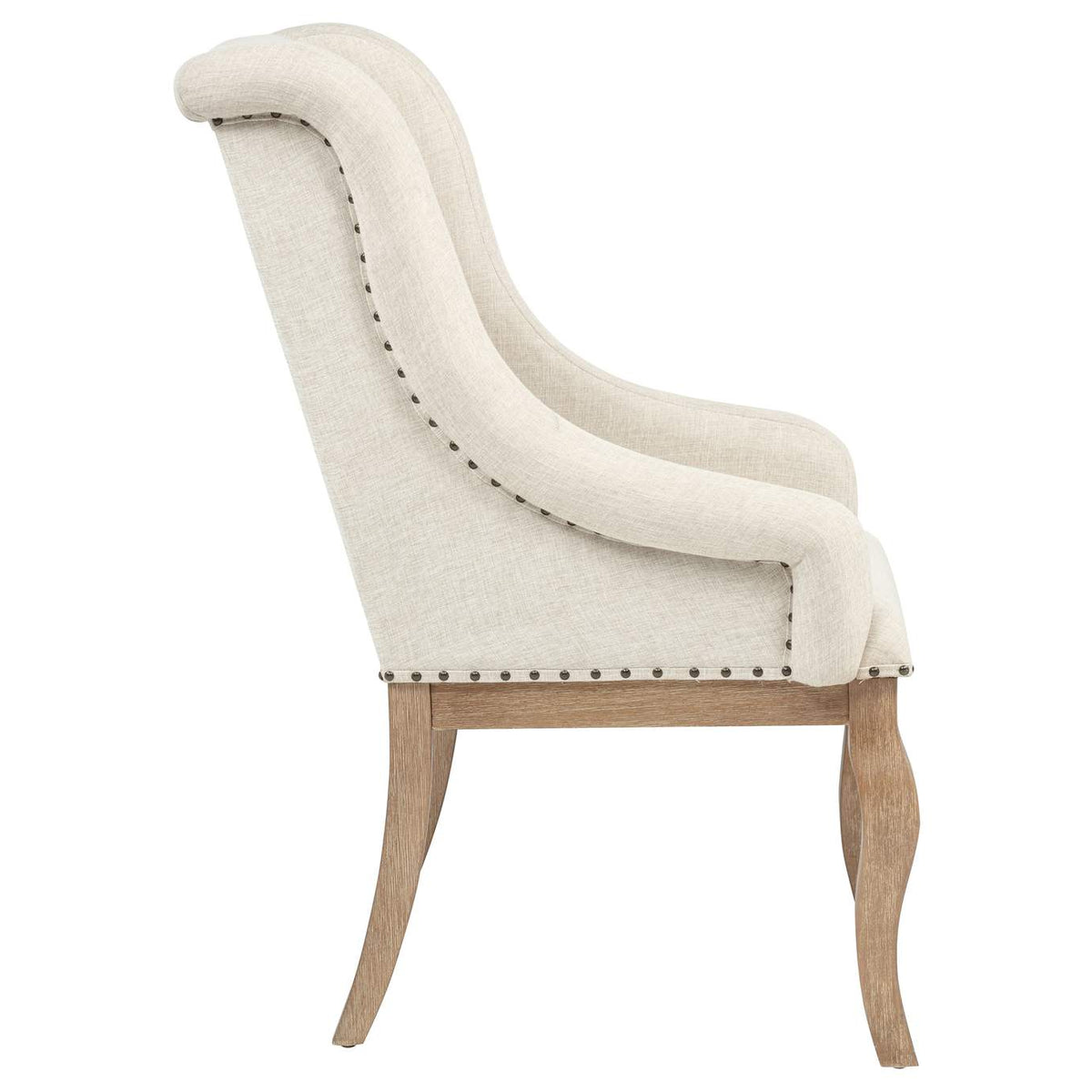 110293 Brockway Upholstered Arm Chair Barley Brown (Set of 2)