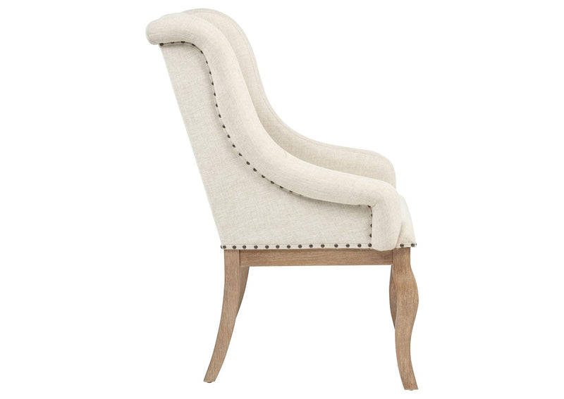 110293 Brockway Upholstered Arm Chair Barley Brown (Set of 2)