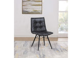 110302 Aiken Faux Leather Upholstered Dining Side Chair Charcoal Grey (Set of 4)