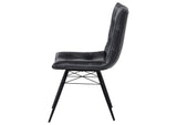 110302 Aiken Faux Leather Upholstered Dining Side Chair Charcoal Grey (Set of 4)