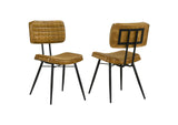 110642 Misty Leather Upholstered Dining Side Chair Camel (Set of 2)