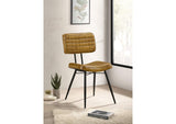 110642 Misty Leather Upholstered Dining Side Chair Camel (Set of 2)