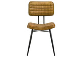 110642 Misty Leather Upholstered Dining Side Chair Camel (Set of 2)
