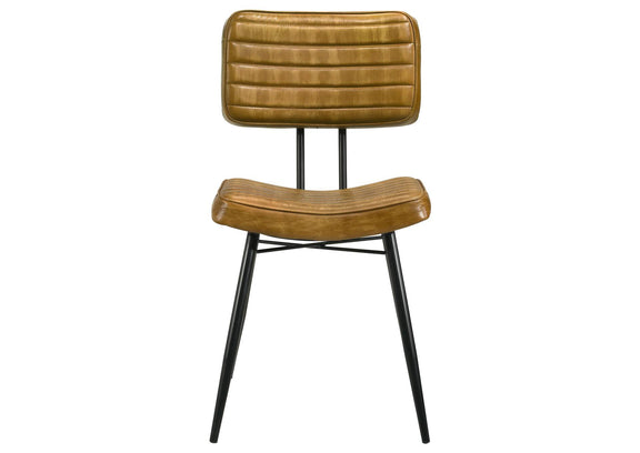110642 Misty Leather Upholstered Dining Side Chair Camel (Set of 2)