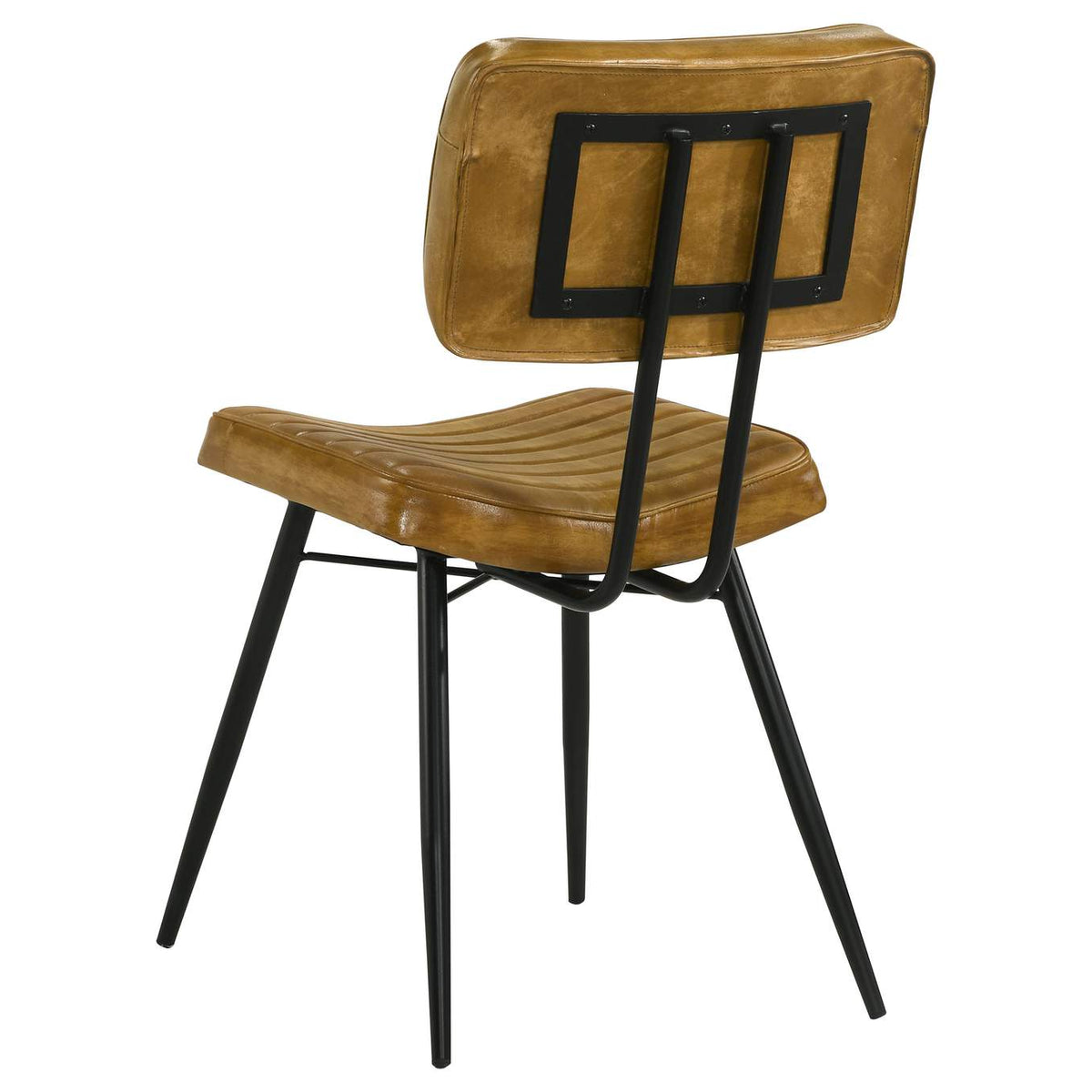 110642 Misty Leather Upholstered Dining Side Chair Camel (Set of 2)