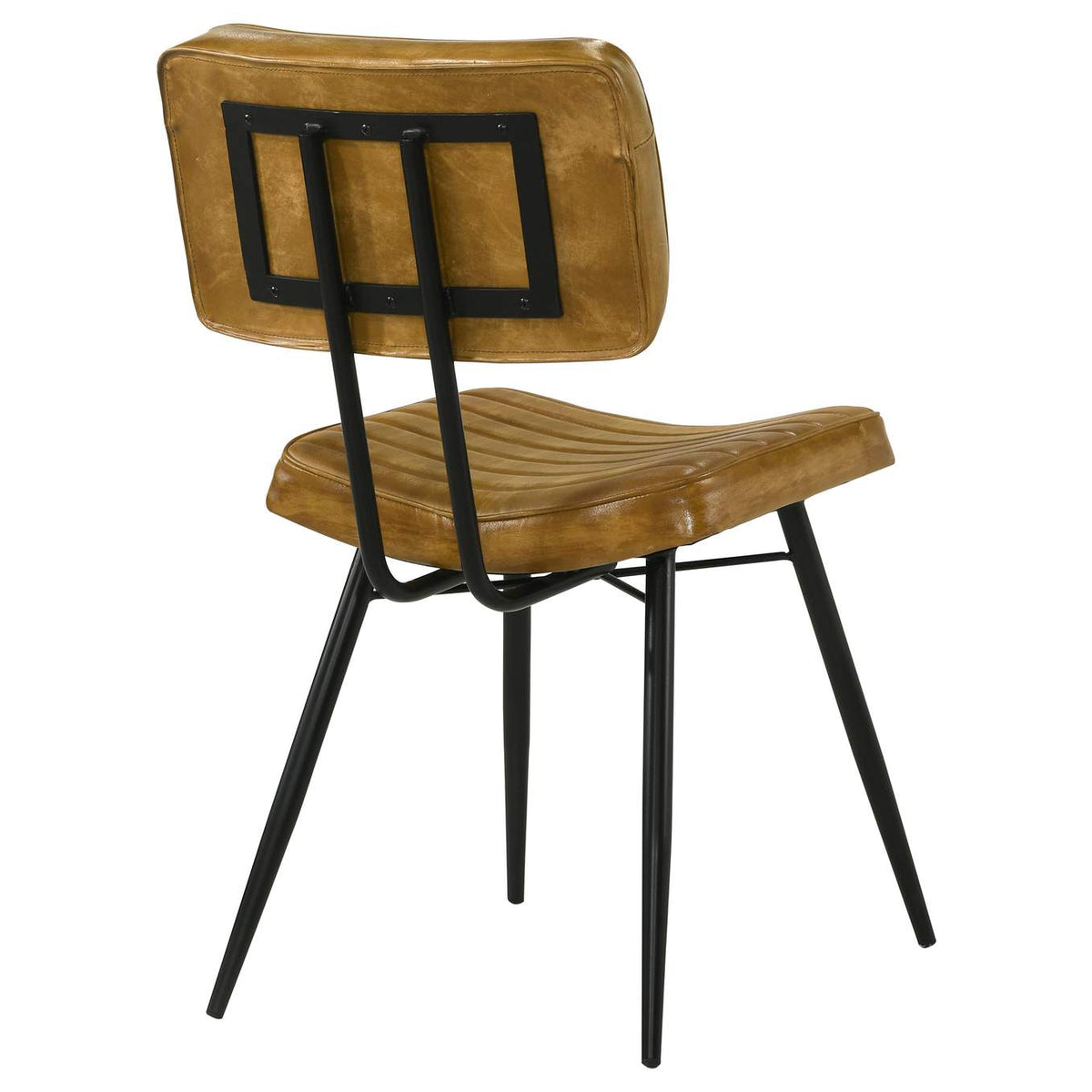 110642 Misty Leather Upholstered Dining Side Chair Camel (Set of 2)