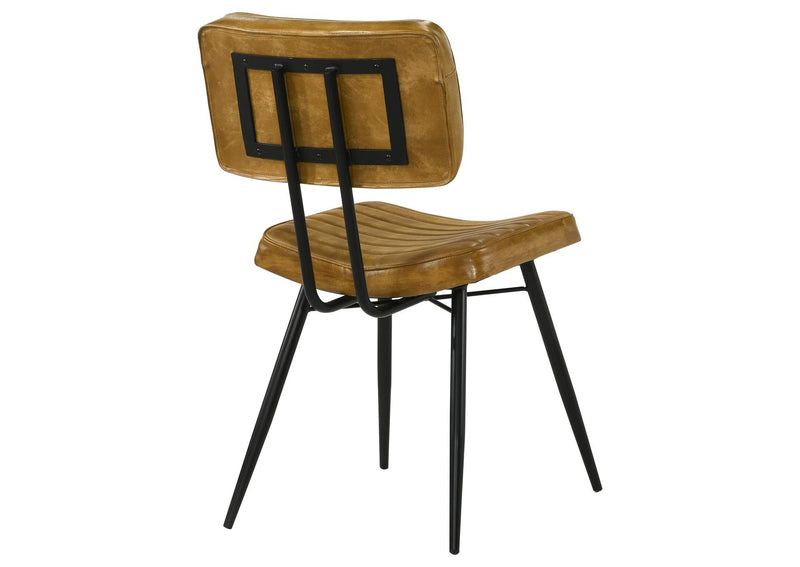 110642 Misty Leather Upholstered Dining Side Chair Camel (Set of 2)