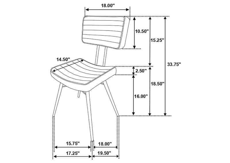 110642 Misty Leather Upholstered Dining Side Chair Camel (Set of 2)