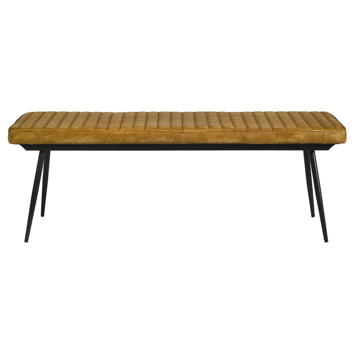 110643 Misty Leather Upholstered Dining Bench Antique Camel