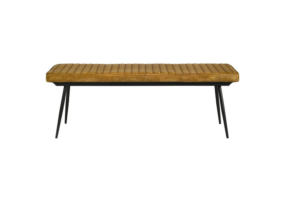 110643 Misty Leather Upholstered Dining Bench Antique Camel