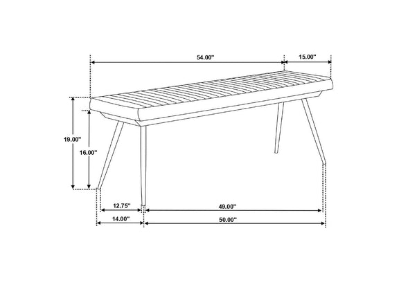 110643 Misty Leather Upholstered Dining Bench Antique Camel