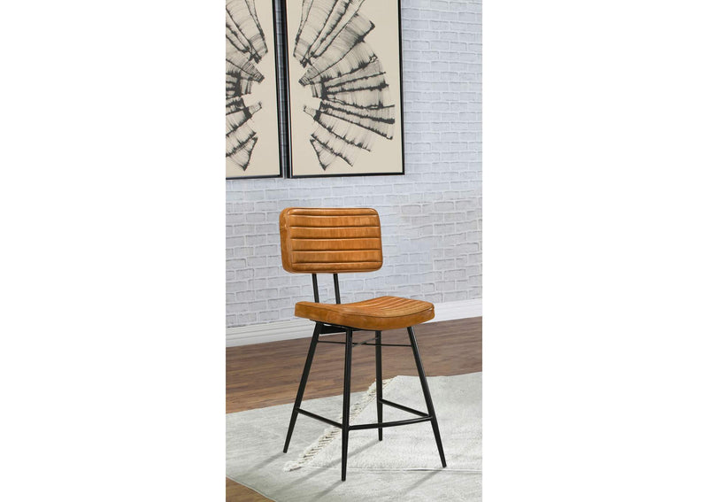 110649 Partridge Leather Counter Chair Antique Camel (Set of 2)