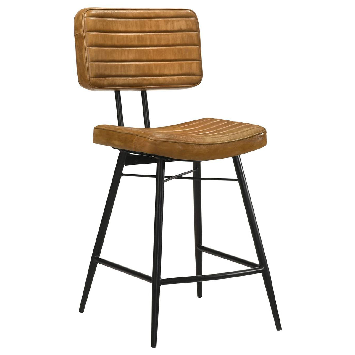 110649 Partridge Leather Counter Chair Antique Camel (Set of 2)