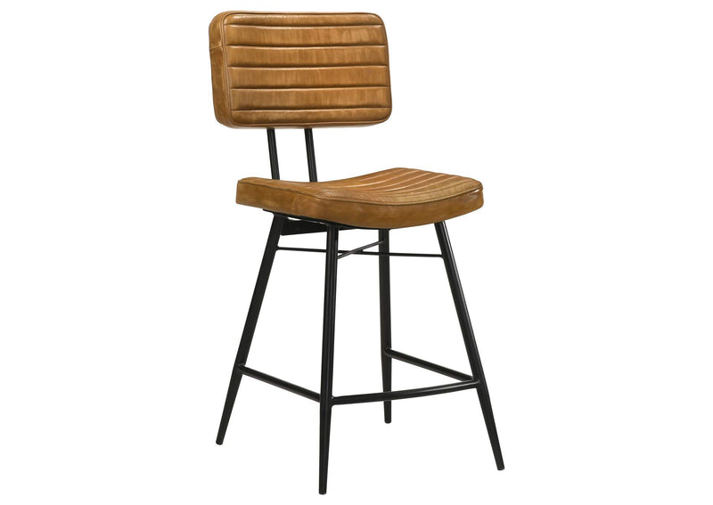 110649 Partridge Leather Counter Chair Antique Camel (Set of 2)