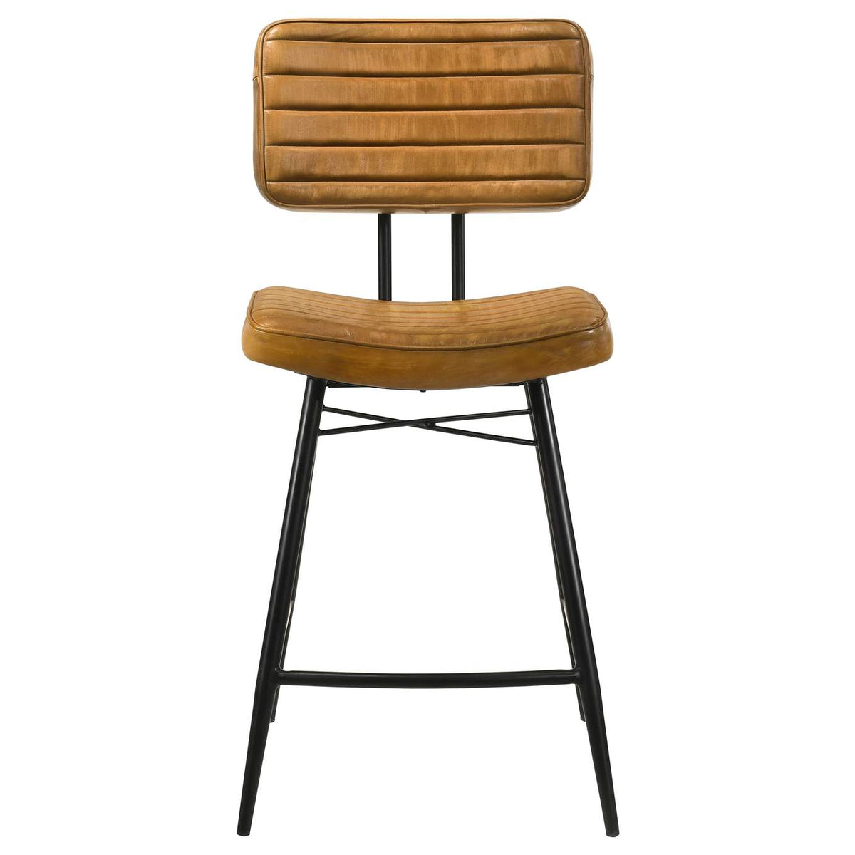 110649 Partridge Leather Counter Chair Antique Camel (Set of 2)