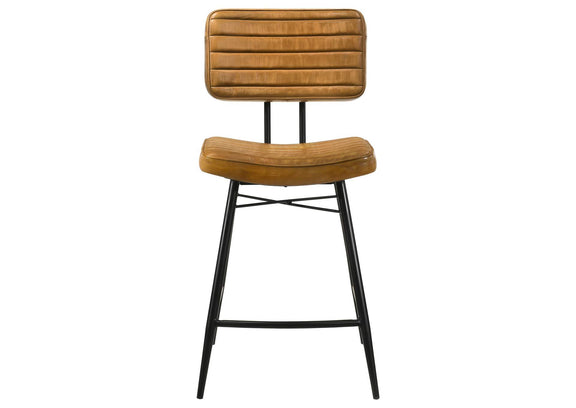 110649 Partridge Leather Counter Chair Antique Camel (Set of 2)