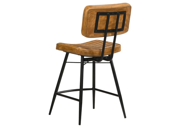 110649 Partridge Leather Counter Chair Antique Camel (Set of 2)