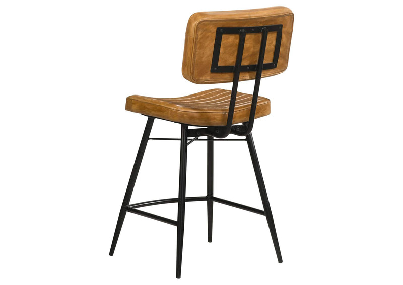 110649 Partridge Leather Counter Chair Antique Camel (Set of 2)