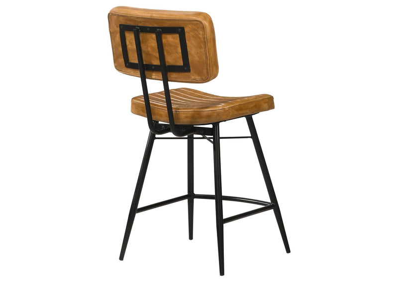 110649 Partridge Leather Counter Chair Antique Camel (Set of 2)