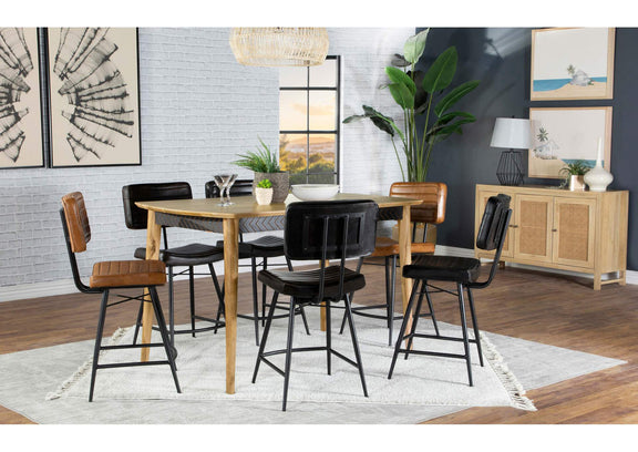110649 Partridge Leather Counter Chair Antique Camel (Set of 2)