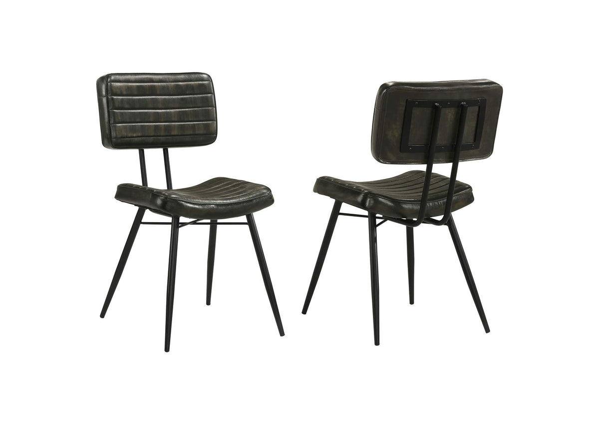 110652 Misty Leather Upholstered Dining Chair Espresso (Set of 2)