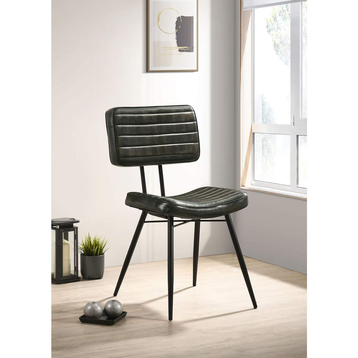 110652 Misty Leather Upholstered Dining Chair Espresso (Set of 2)