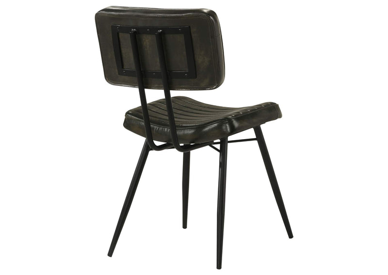 110652 Misty Leather Upholstered Dining Chair Espresso (Set of 2)